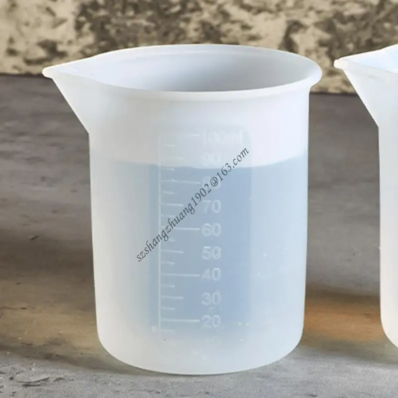 

Q6RB 100 Resin Cup Non-Stick Silicone Cup Silicone Measuring Cup Reusable Mixing