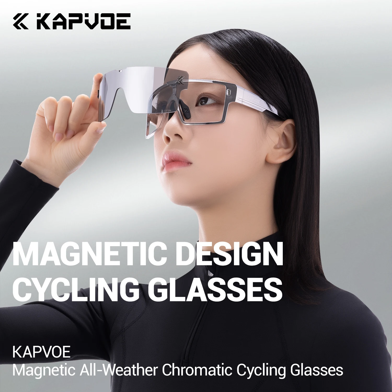 

KAPVOE Dual-Lens Magnetic Cycling Glasses Mountaineering Cycling Sunglasses Outdoor Running Glasses Stylish Driving Sunglasses