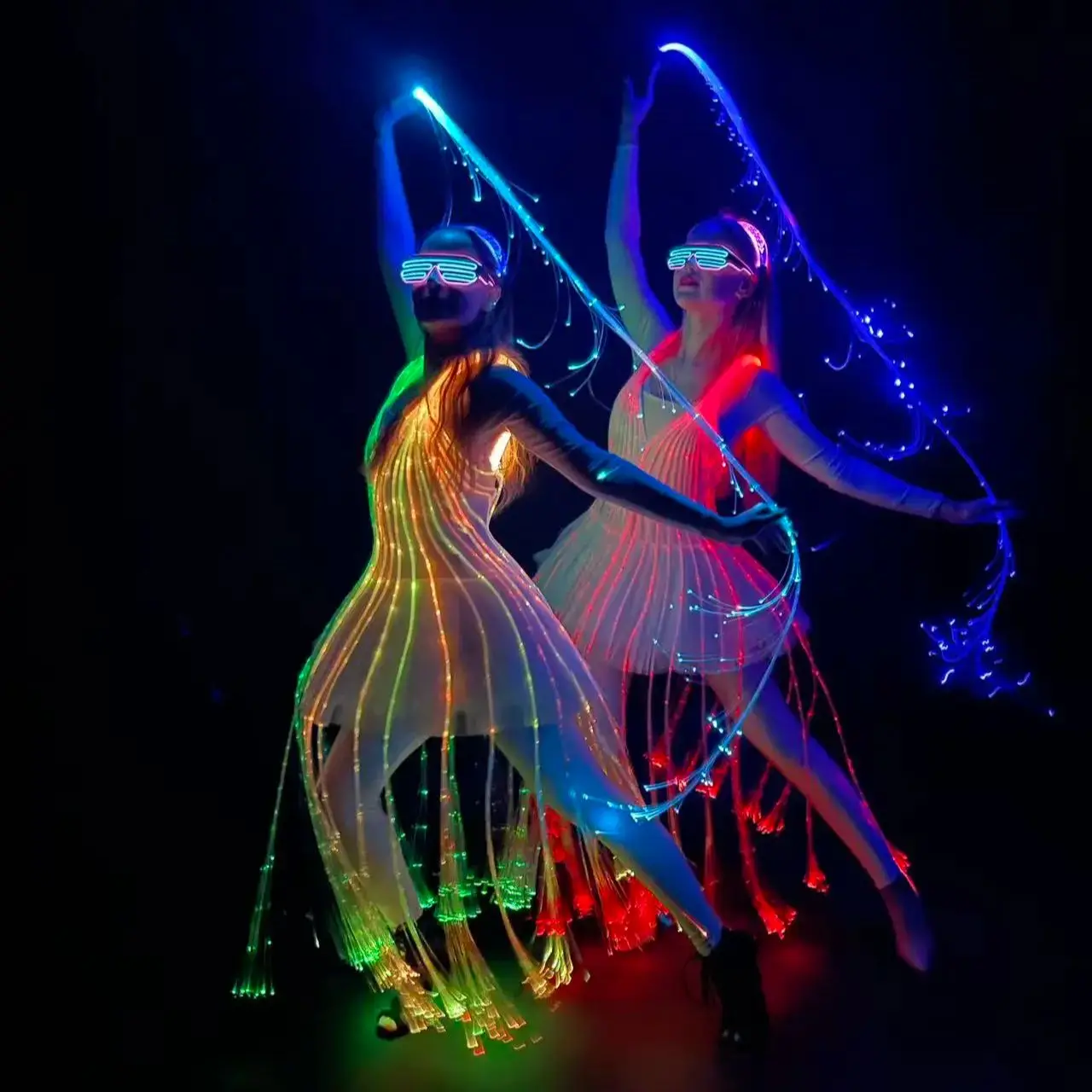 

Fiber Optic Girls Ballet Costume Skirt with Night Light Color Changing Remote Control Dress Tights Included Women's Ballet Wear