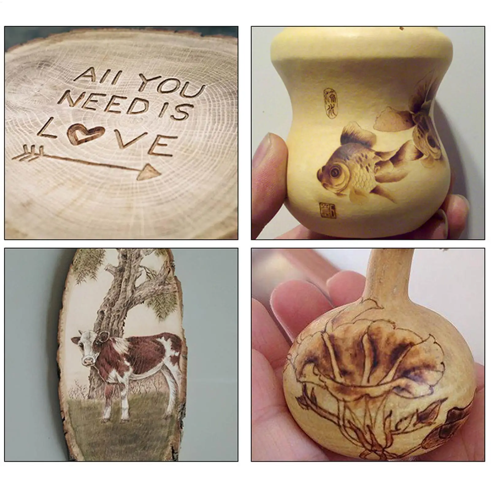 

Инструмент для выжигания по дереву с регулируемой температурой, гравировальный маркер с набором насадок-штампов, ручка-гравер для дерева