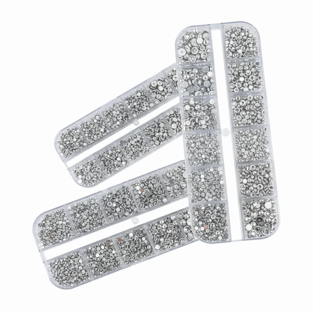 Gold Silver 3D Half Round Pearls Nail Charms Flatback Mixed-Sizes Nail Ornaments Caviar Beads Nail Art Decoration 3