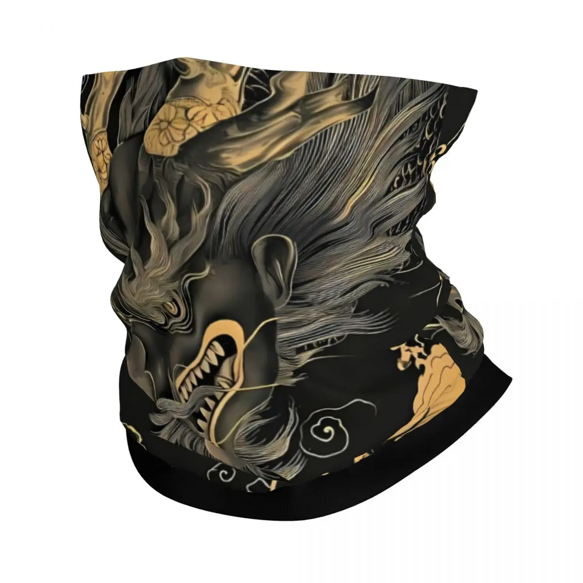 Golden Dragon Thin Wrap Scarf Bandana Neck Gaiter Face Cover Headband