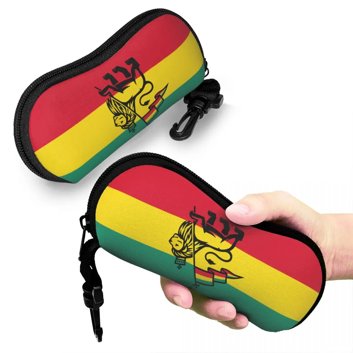 Custom Jamaica Rasta Judah Lion Rastafari Flag Glasses Case Stylish Shell Eyeglasses Case Sunglasses Box