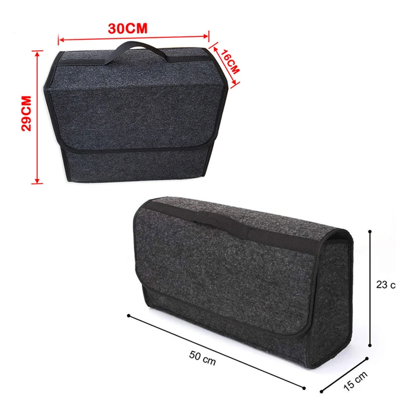 Car Storage Bag Trunk Organizer Box Felt Cloth Storage Box Auto Cargo Container Bags Multi-Pocket Tidying Bags Car Accessories