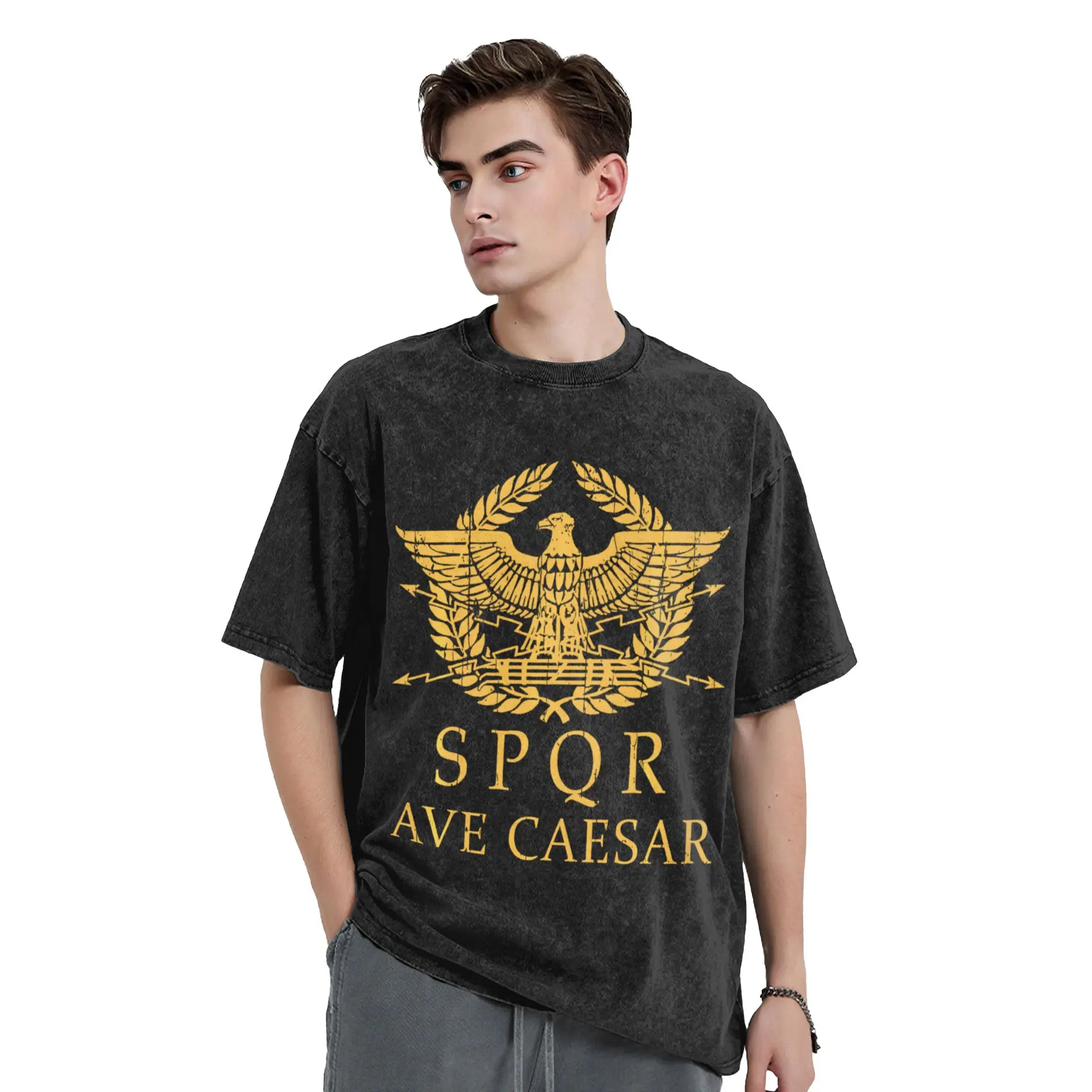 SPQR Ave Caesar Saturnalia T Shirt  Popular T-Shirts Short Sleeves Y2K Classic Tops Beach Casual O-Neck Big Size Clothes