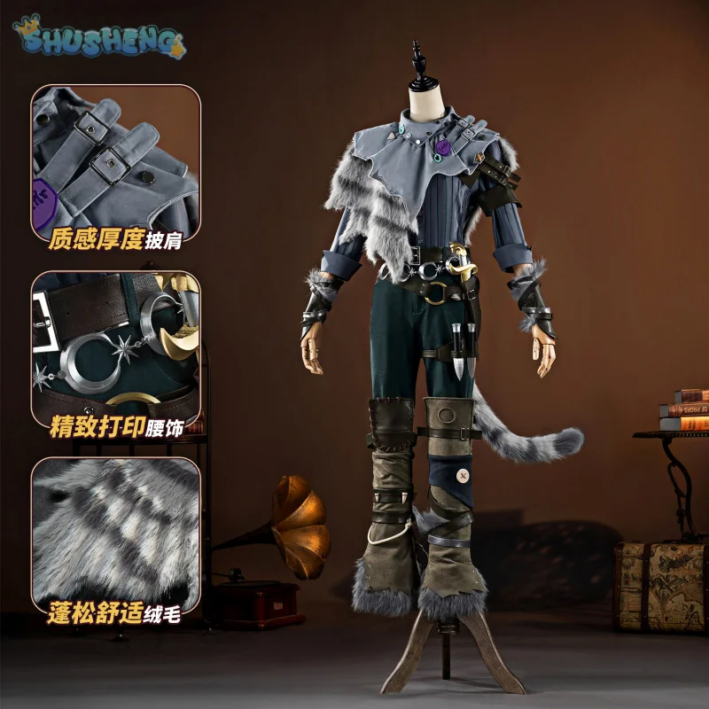 

Identity V Puppeteer Matthias Cherning Косплей Костюм Прогулка между границами шаль рубашка хвост перчатки костюм на Хэллоуин