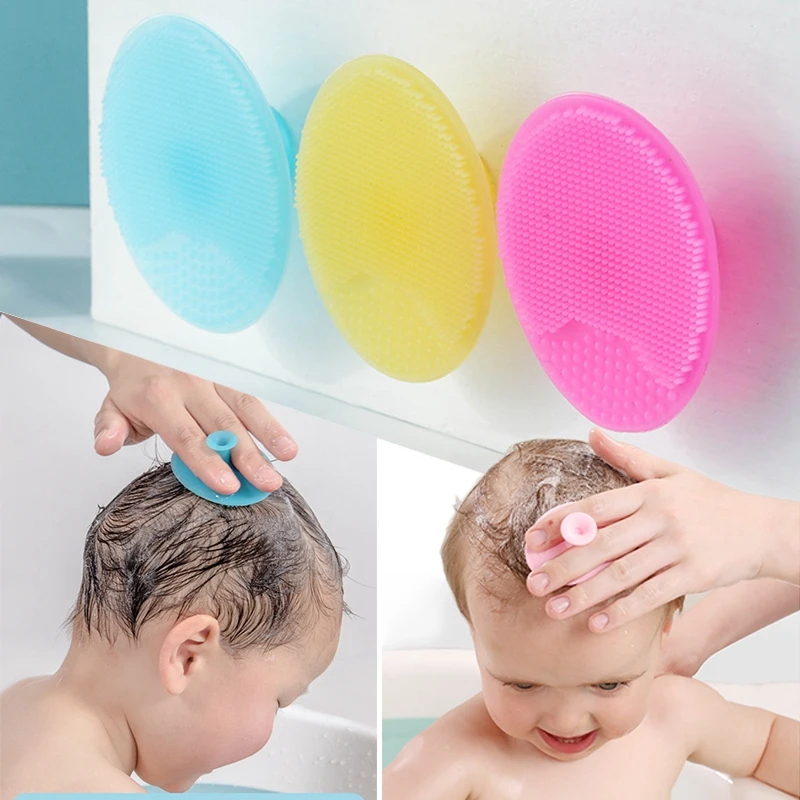 

Silicone Shampoo Brush for Baby Infant Bathing Soft Silicone Boys Kids Shower Brush Head Hair Washing Massage Brushes Wipe Comb