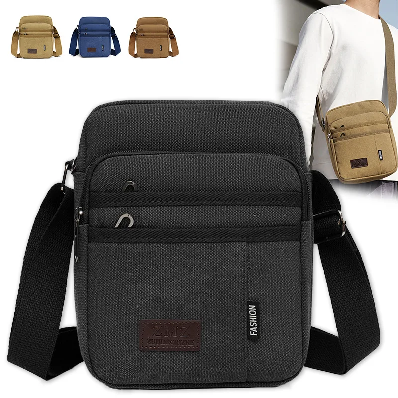 

Men's Shoulder Bag Casual Bag Sports Men's Multilayer Solid Color Crossbody Bag Outdoor Multipurpose Bag