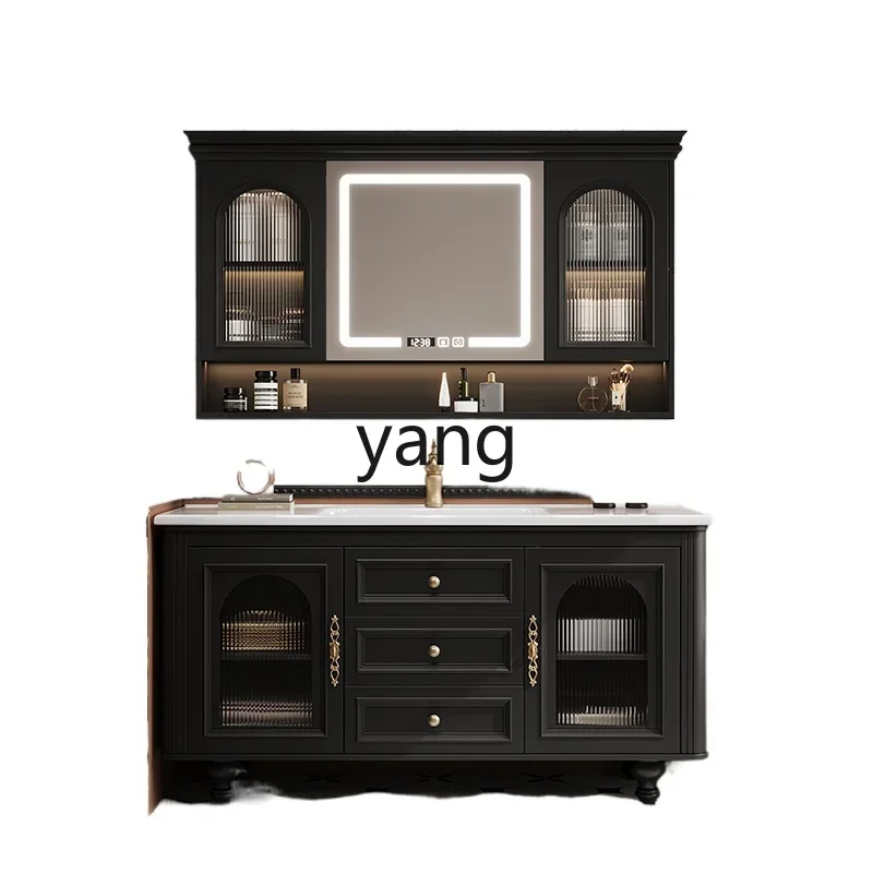 LH Retro Badezimmerschrank-Kombination mit integriertem Keramikwaschbecken