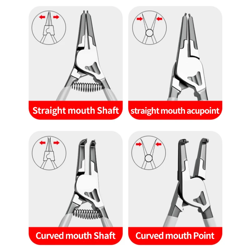 7inch Snap Ring Pliers Set Internal/External Circlip install uninstall Kits Snap Rings Puller Hand Circlip Plier Remover Tool