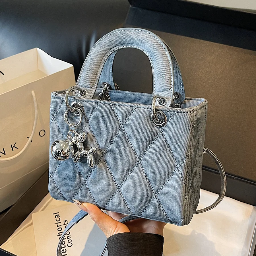 

‌2025 New Mini Lady Bag Women PU Diamond Quilting Raising Stitch Chain Shoulder Crossbody Chic