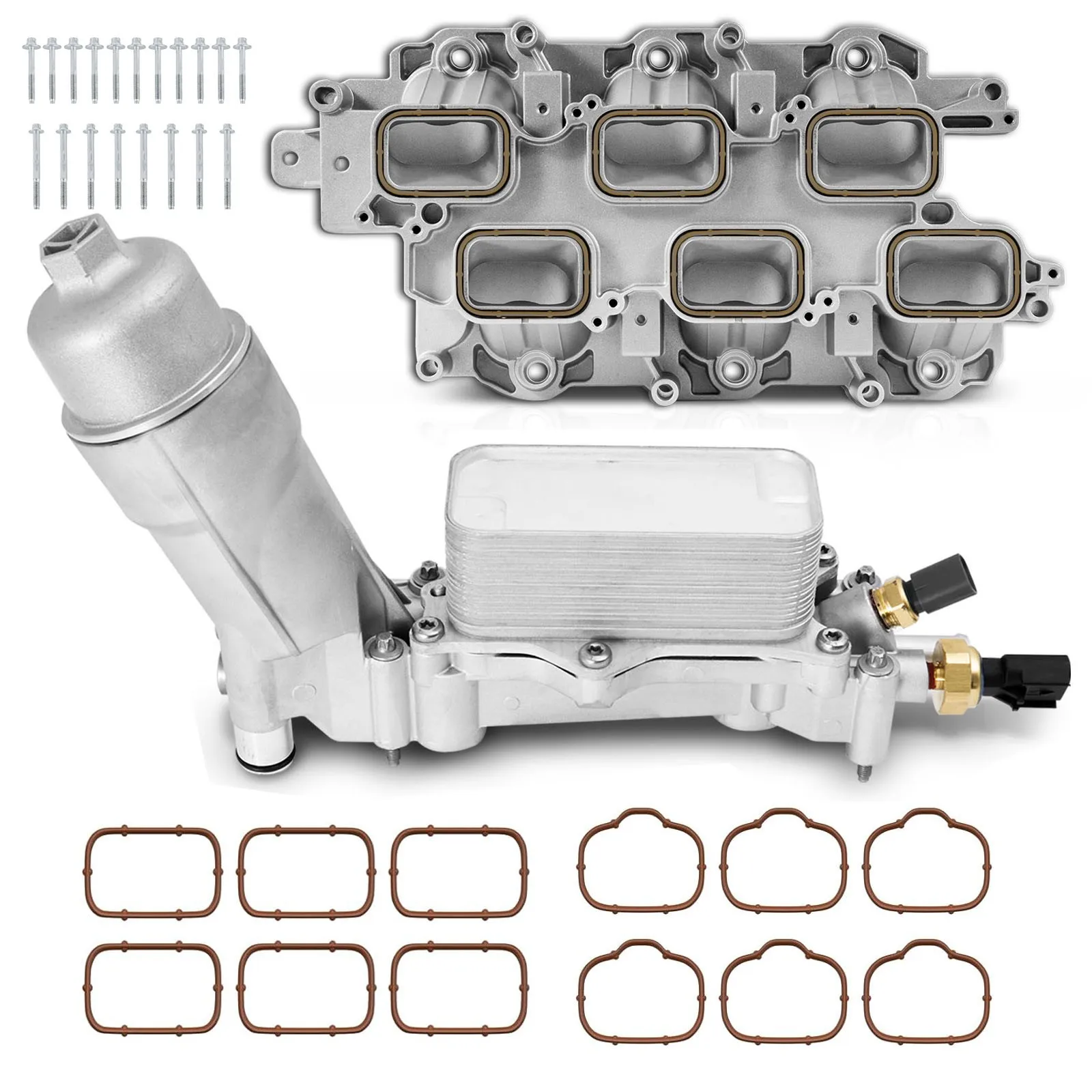 

Full Aluminum Oil Filter Housing & Lower Intake Manifold For 11-16 Jeep Dodge