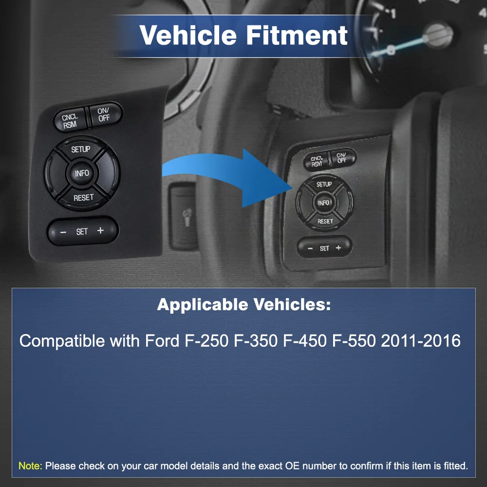 Steering Wheel Cruise Control Switch for Ford F-250 F-350 F-450 F-550 2011 2012 2013 2014 2015 2016 BC3T-9E740-EEW BC3T9E740EEW