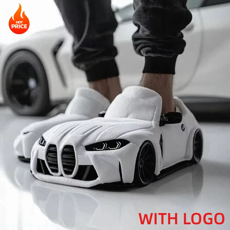 2025 Car Plush Slippers For BMW Slippers Fun Vehicle Shape Stuffed Shoes Women Men Valentine's Day Gifts Indoor House Zapatillas