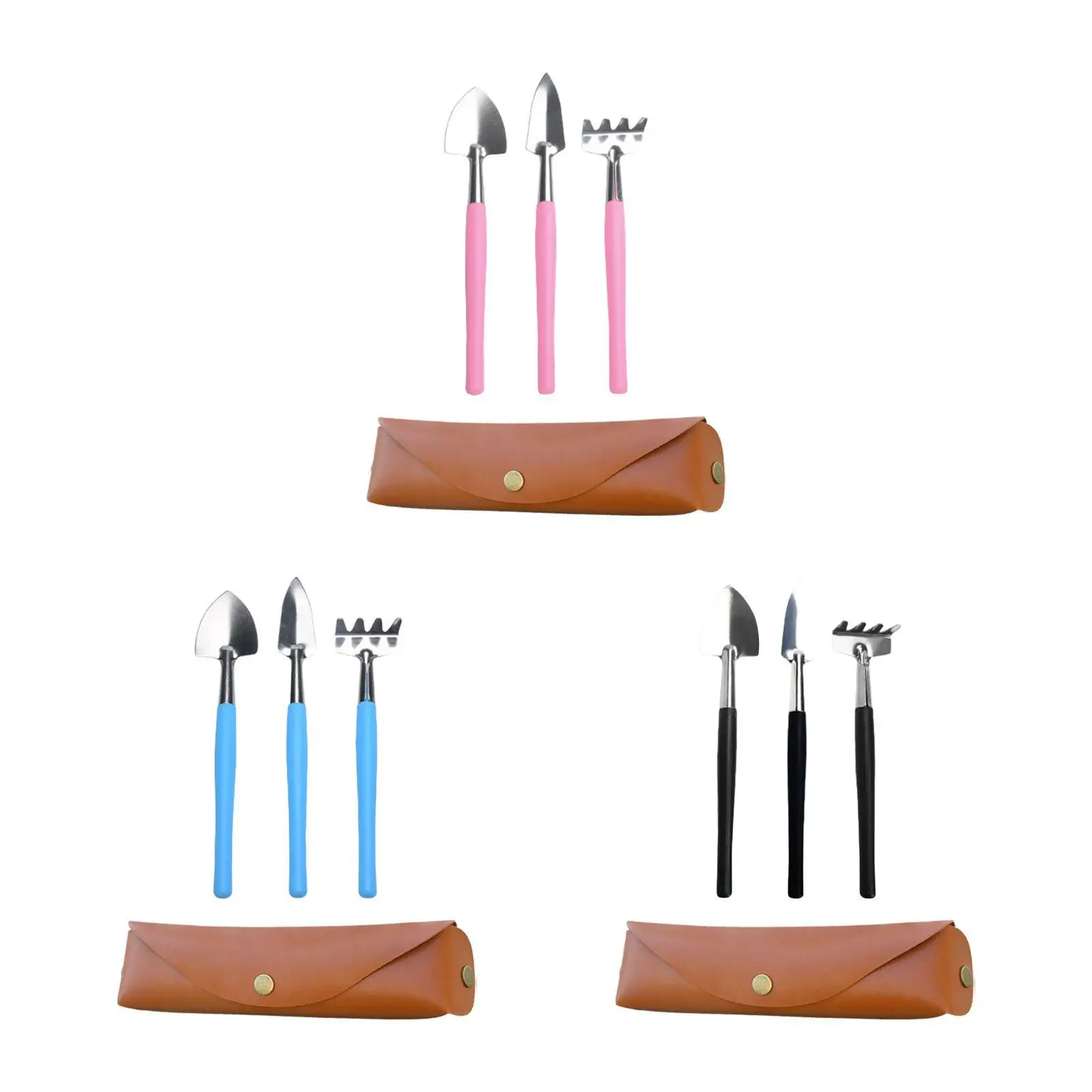 

Mini Gardening Tools Hand Spade Rake Trowel Cleaning up Leaves Sturdy Transplanting Versatile for Indoor Garden Backyard