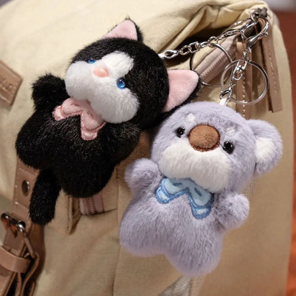 

Bag Hanging Fluffy Cartoon Animal Keychain Stuffed Creative Plush Koala Bag Pendant 11cm Soft Cat Plush Keyring Students