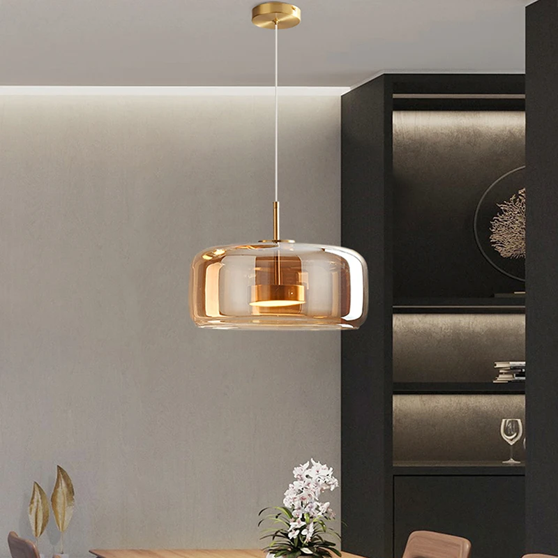 

Glass Pendant Light Luxury Pendant Lamp Decor Nordic LED Hanging Light Fixtures Bedroom Modern Luminaire Suspension Lamp