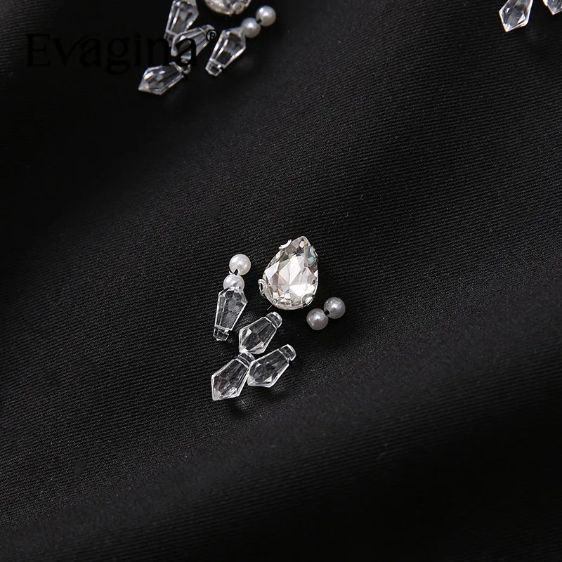 Evagina Spring/Summer New Fashionable Women's Wear Design Sense Nail Bead Round Neck Sleeveless Fragrant Style Tank Top Dress