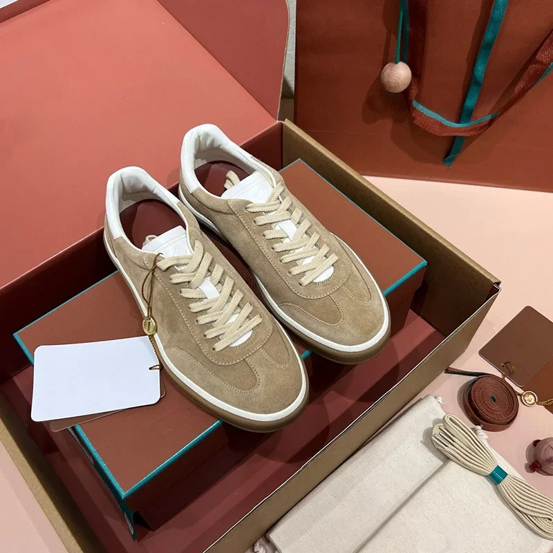 أحذية تدريب LP جديدة لعام 2025، أحذية رياضية بيضاء كاجوال أنيقة برباط من الجلد الطبيعي، نمط رياضي