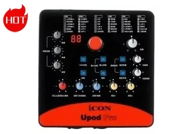 

ICON upod pro USB external sound card 2 mic-In/1 guitar-In, 2-Out USB recording Interface DSP parameter adjustment knobs