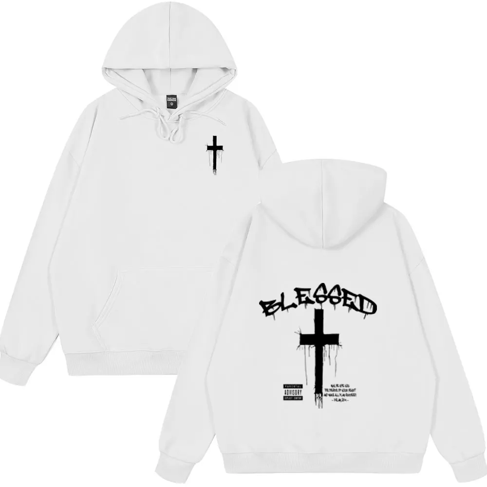 المسيحية يسوع المباركة الكتاب المقدس الآية هوديس الرجال النساء أزياء عارضة قمم طويلة الأكمام المتضخم نمط يرتدي خمر الشارع الشهير #2