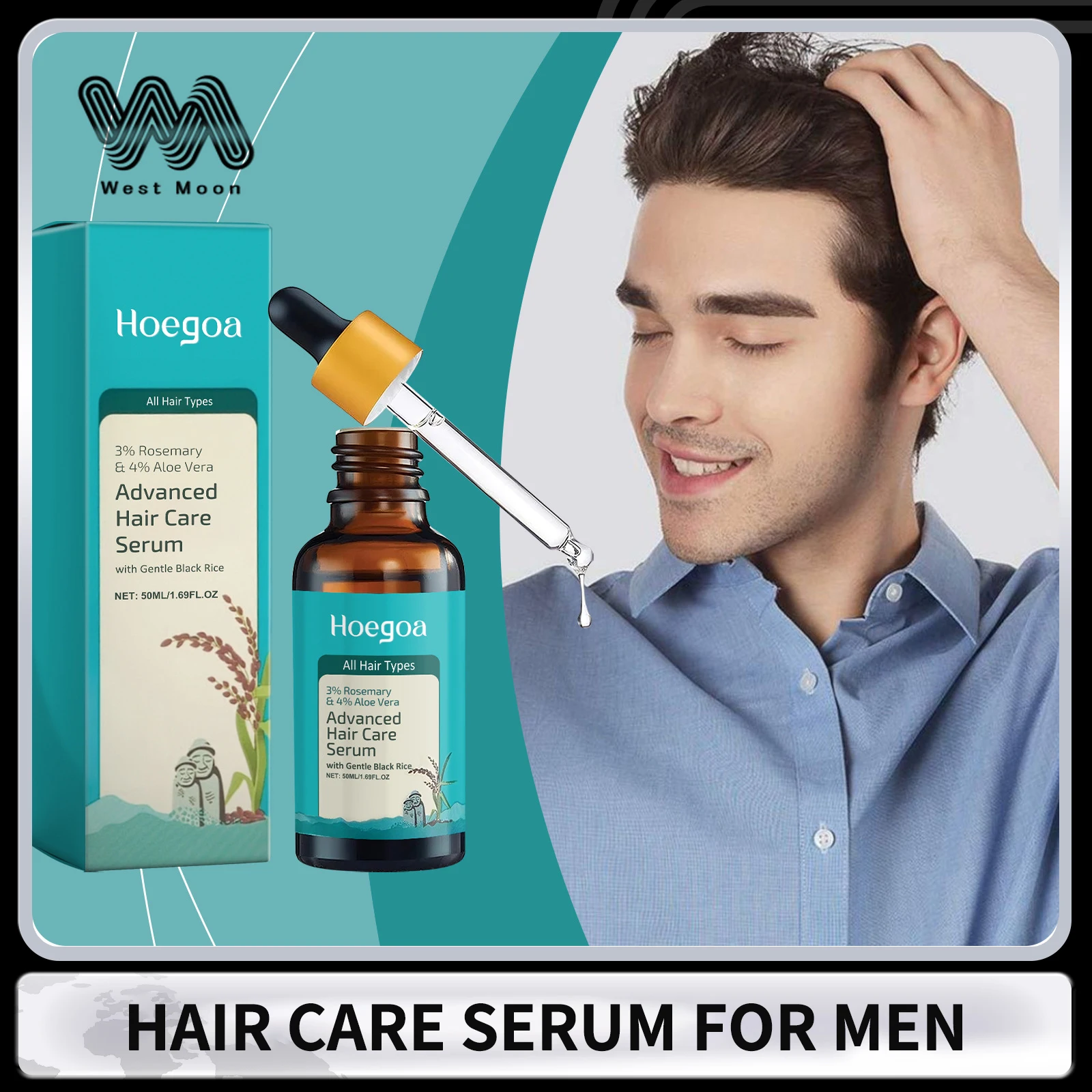 

Scalp Care Serum for Men Hair Growth Reduce Hair Loss Strengthen Hair Roots Anti Frizzy Nourishing Rosemary Hair Care Essence