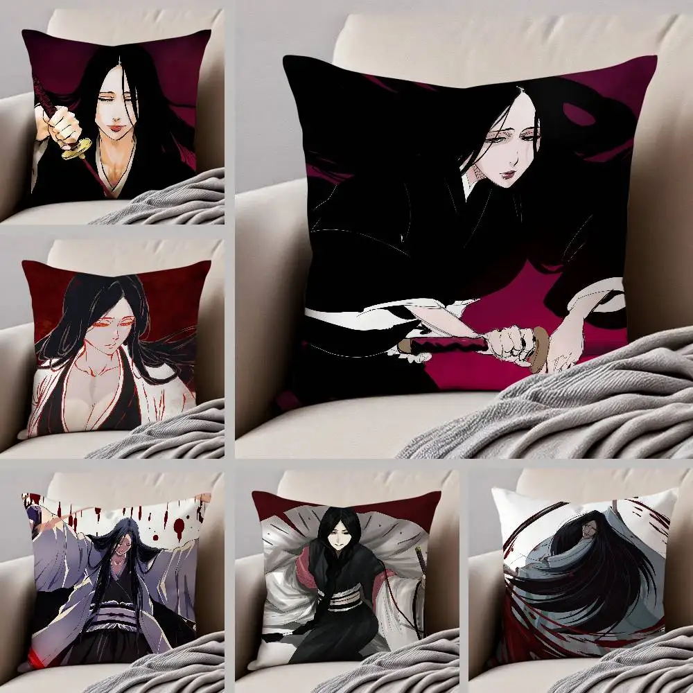 

Classic Anime Unohana R-Retsu Bleach Pillow Case Comfort Sofa Bed Silky Elegant Invisible Zipper Custom Decorative Cushion Cover