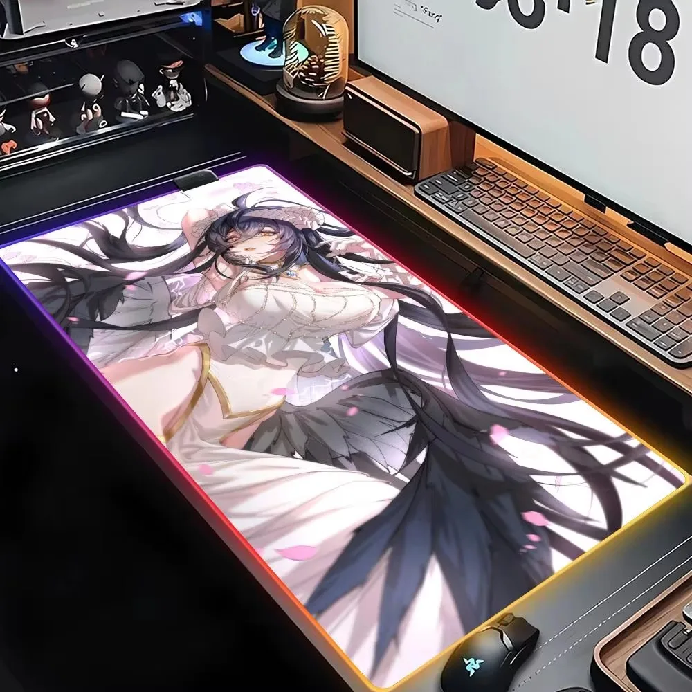 Albedo High-end E-sports RGB New Arrivals Mouse Pad  Home Computer Mousepad Anime Hentai Game Smooth FPS special rubber Desk Mat