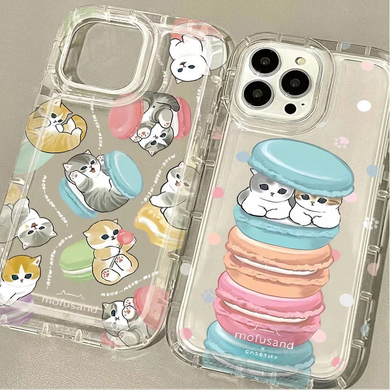 Mofusand Shark Cat Cute Case For Xiaomi Redmi Note 12 13 Pro Plus 5G 4G 12S 11 11S 10 10S 9 9S 8 Pro 12C 10C Silicone Back Cover