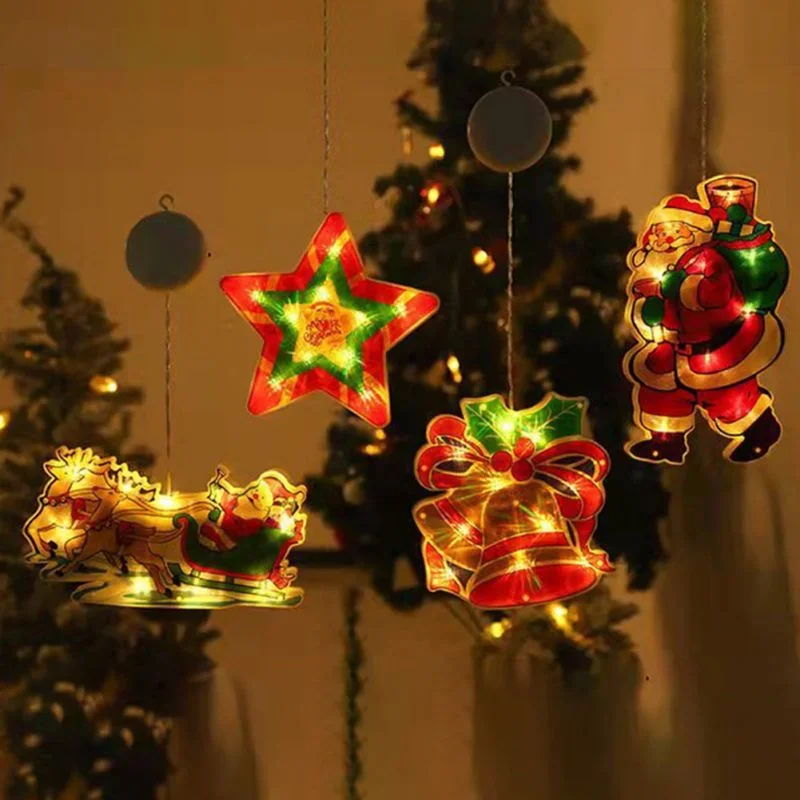 Window Suction Cup Lights Christmas Suction Cup Hanging Lights Lighted Hanging Decor Xmas Lights For Christmas Party Showcase