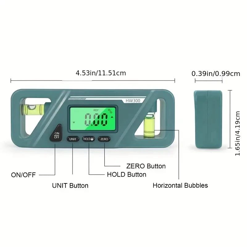 1PC Digital Protractor Inclinometer Level Goniometer Measuring Inclinometer Magnet 90 Degree Gauge Digital Display Inclinometer