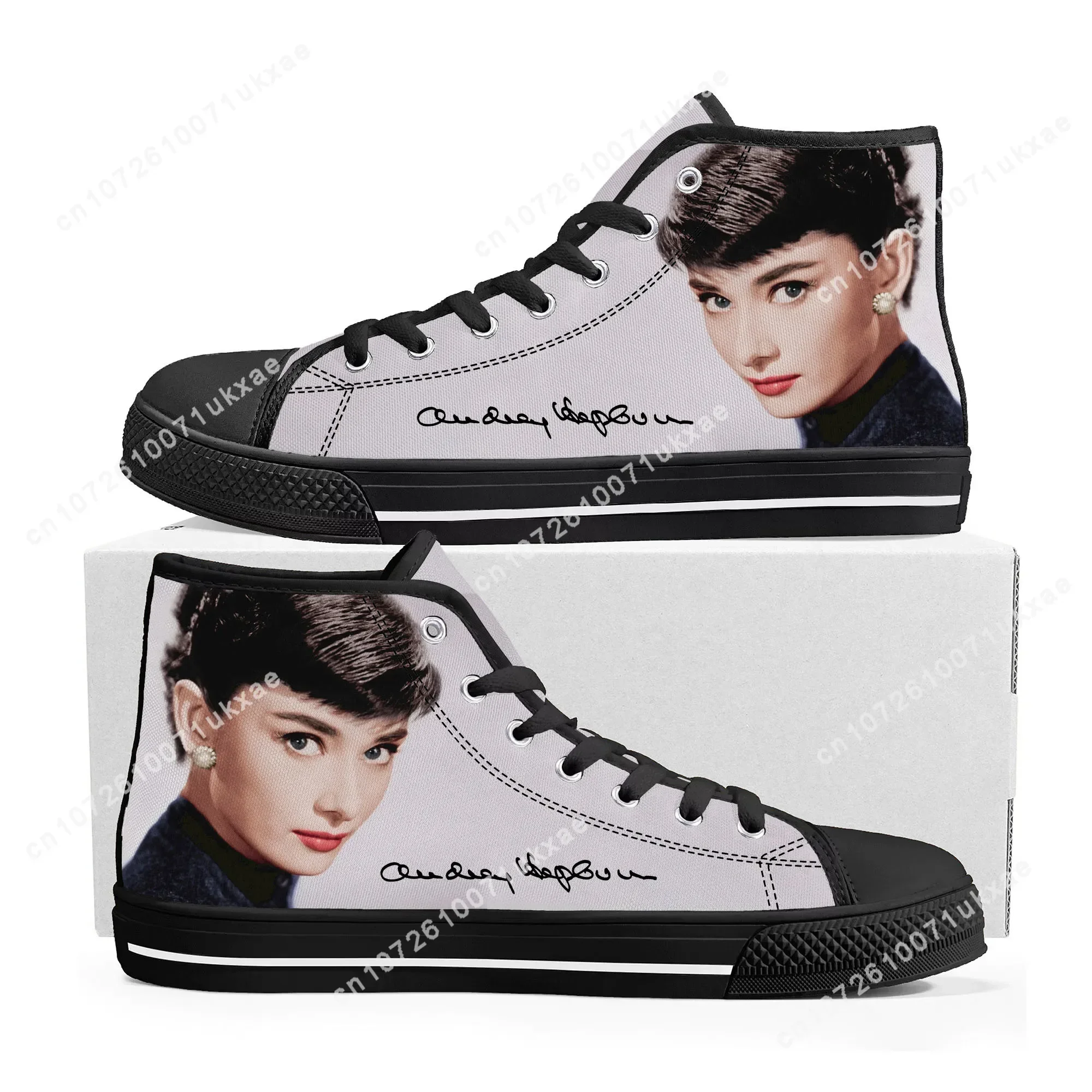 Audrey Hepburn High Top High Quality Sneakers Mens Womens Teenager Canvas Sneaker Casual Custom Made Shoes Customize DIY Shoe