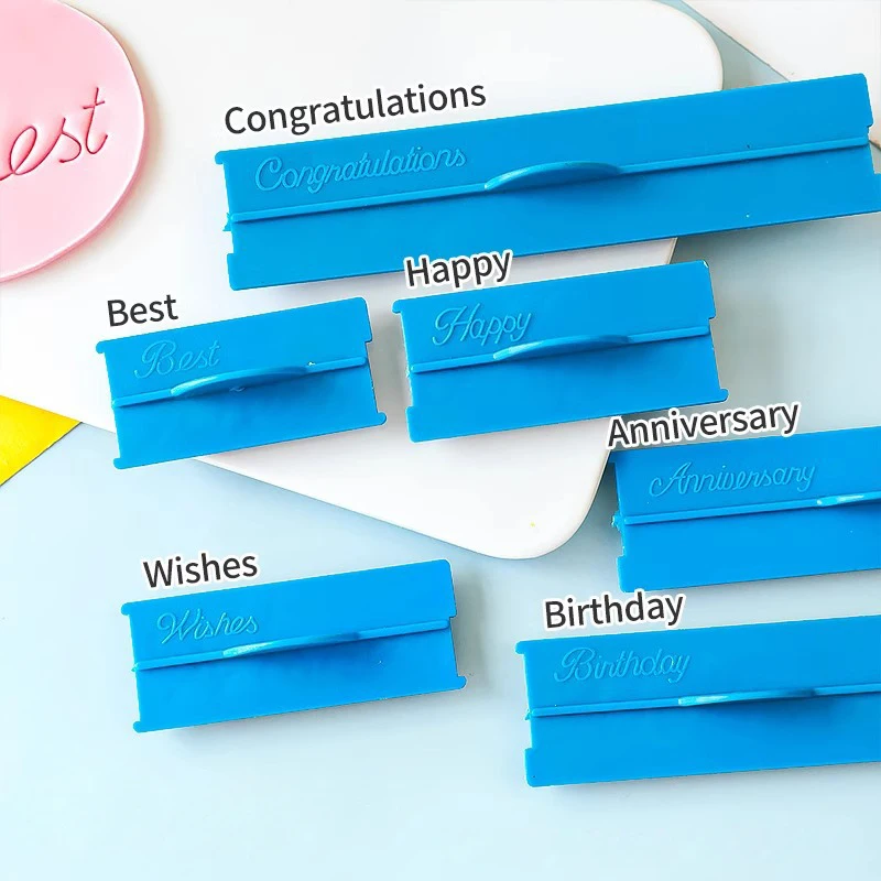 6 pcs/set Beautiful Handwriting Letter Printing Mold Cake Fondant Cream Decorating Cutter Mold Tools