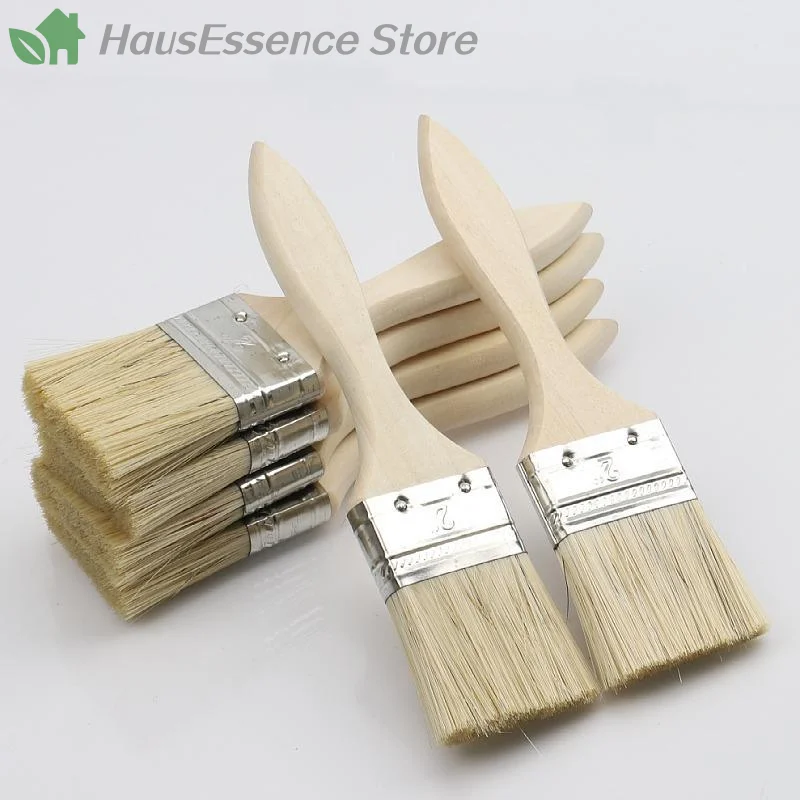 ※10pcs Small Paint Brush Suitable For Art Handwork Painting Dyeing Varnish Glue Application Wooden Handle Indoor/Outdoor