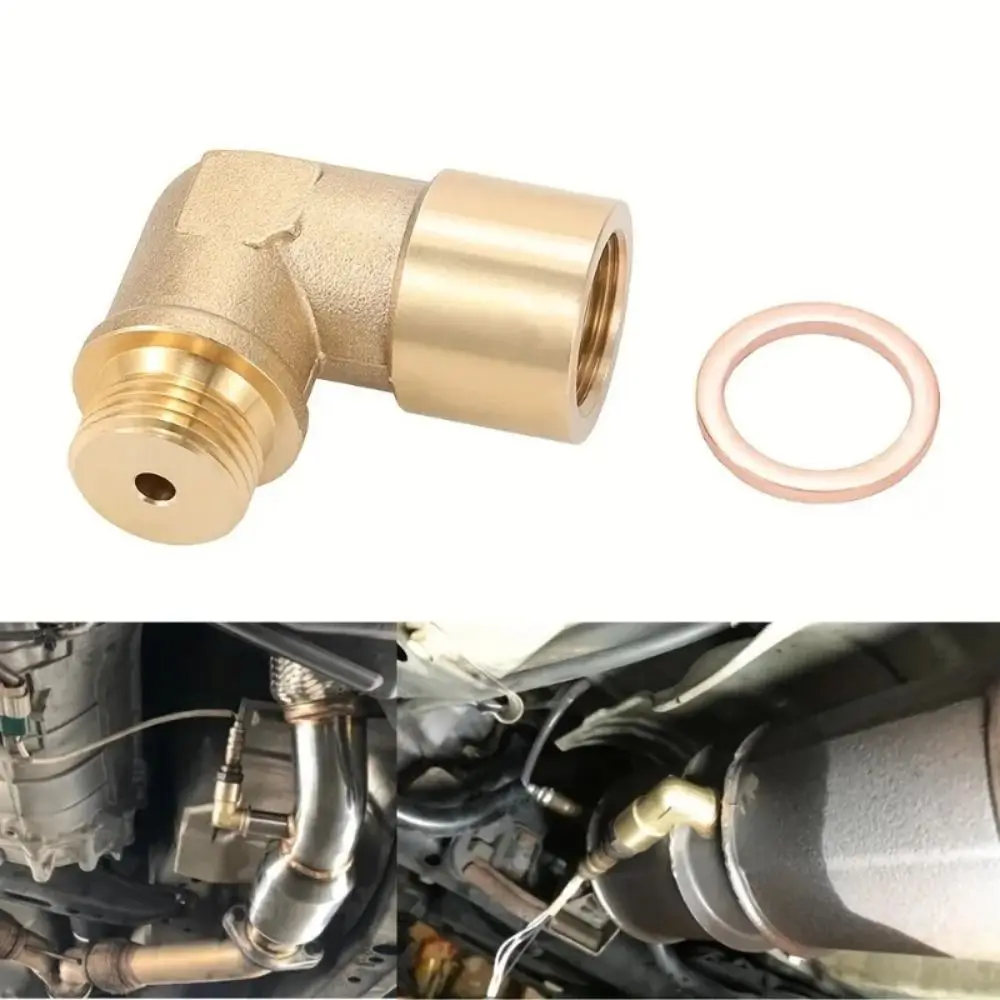 Connector Plug Brass Material Brass Fitting Gold 90 Degree Universal Connector M18 X 1.5 90 Degree Sensor Adapter Vehicle Repair