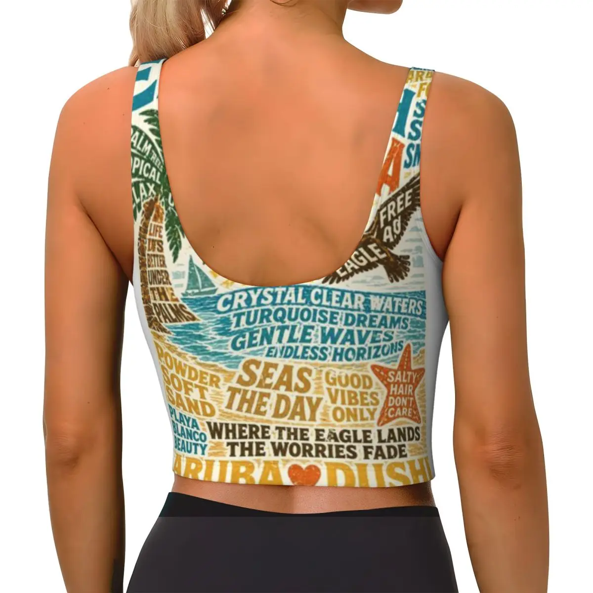 Seamless Sports Bra Eagle Beach Aruba Caribbean Paradise And Playa Blanco Coastline Breastfeeding Daily Everyday Camisole