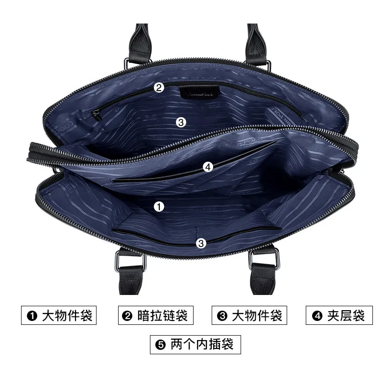 حقيبة رجالية حقيبة الأعمال حقيبة جلدية حقيقية كتف واحد الطبقة العليا جلد البقر سعة كبيرة حقيبة يد رجالية بالجملة #4