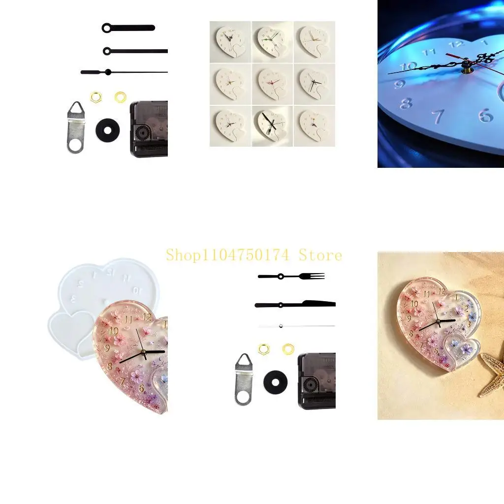 DIY Heart Clock Craft Supply for Handmade Craft Projects with Mechanism Parts Top Sale