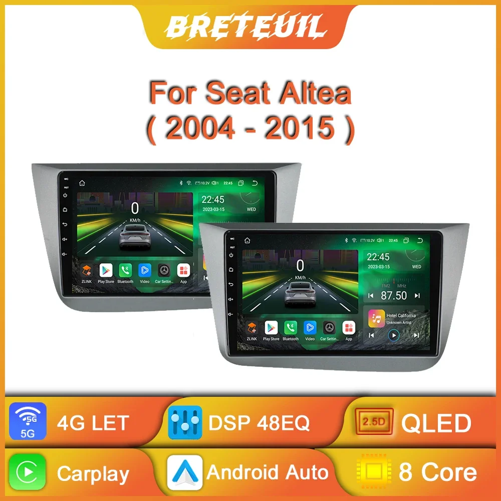 

For Seat Altea XL Toledo 3 2004 - 2015 Android Car Radio Multimedia Video Player GPS Navigation Carplay Touch Screen Auto Stereo