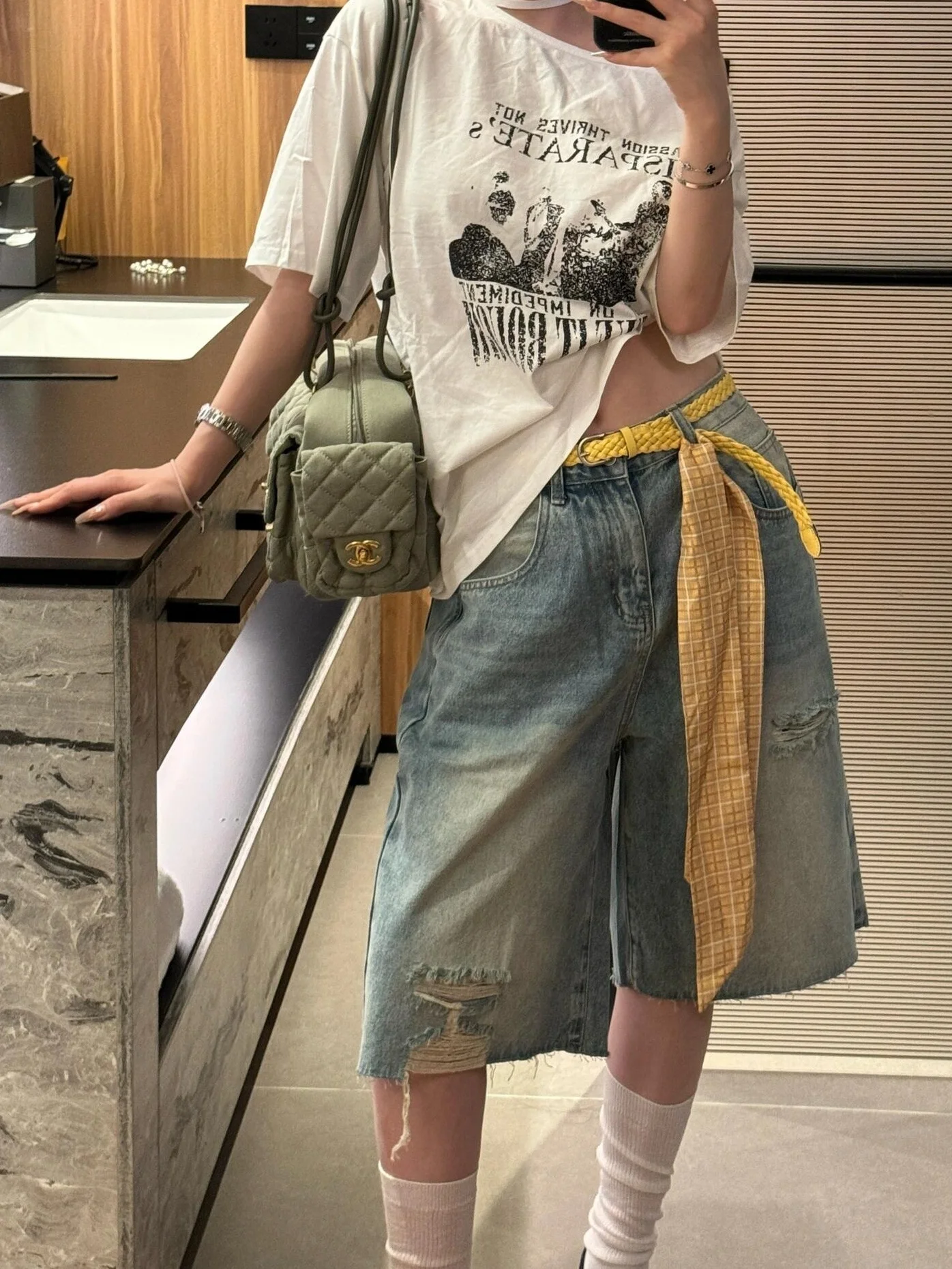 جينز نسائي صيفي فضفاض بتصميم أمريكي عتيق، واسع الساق، متوسط الطول، يساعد على تنحيف الجسم، بنمط عصري