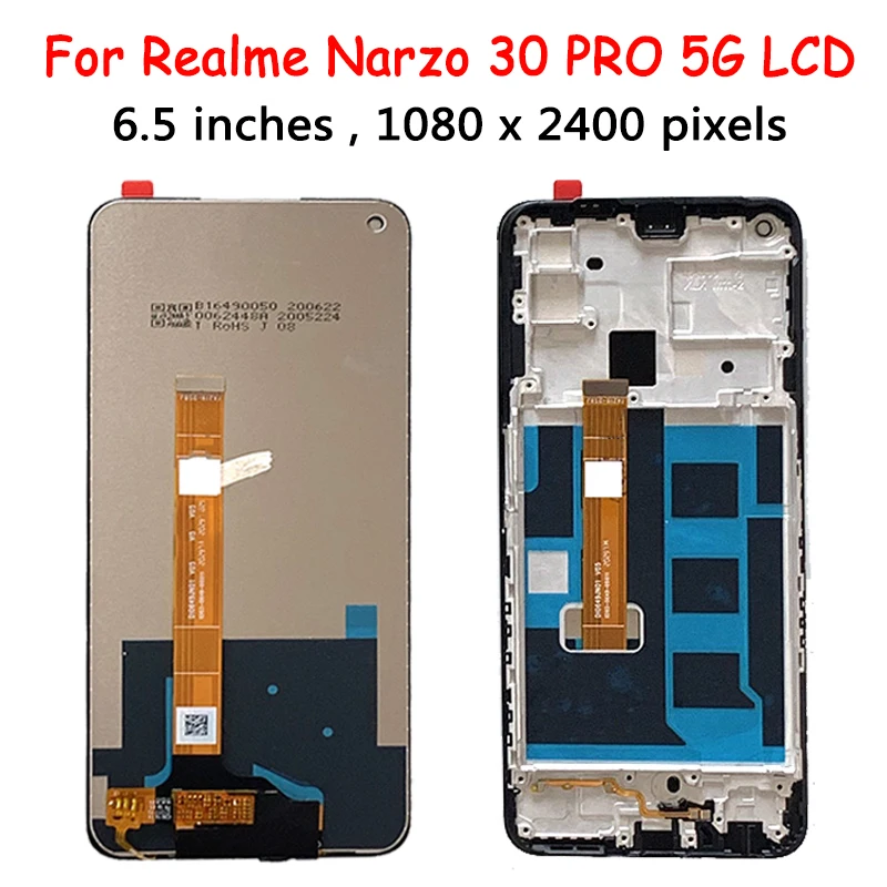 AAA+ For Oppo Realme Narzo 30 4G/5G LCD RMX2156 RMX3242 LCD Display Touch Panel Digitizer For Realme Narzo 30 Pro 5G RMX2117