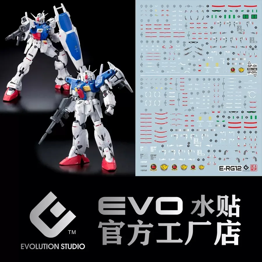 EVO-Décalcomanie à l'eau pour modèle RG GP01 + GP01Fb 1/144, matériaux auxiliaires, haute précision, en plastique, panneaux d'affichage