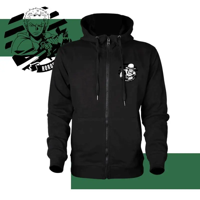 

Bandai цельный персонаж Луффи Саурон с принтом осень и зима новая мужская и женская свободная термотолстовка на молнии большого размера