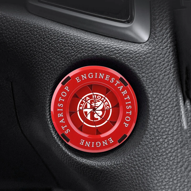 Car Start Button Metal Protective Cover For Alfa Romeo Giulietta Mito 159 Giulia Stelvio 156 147 Tonale Brera Disco Volante