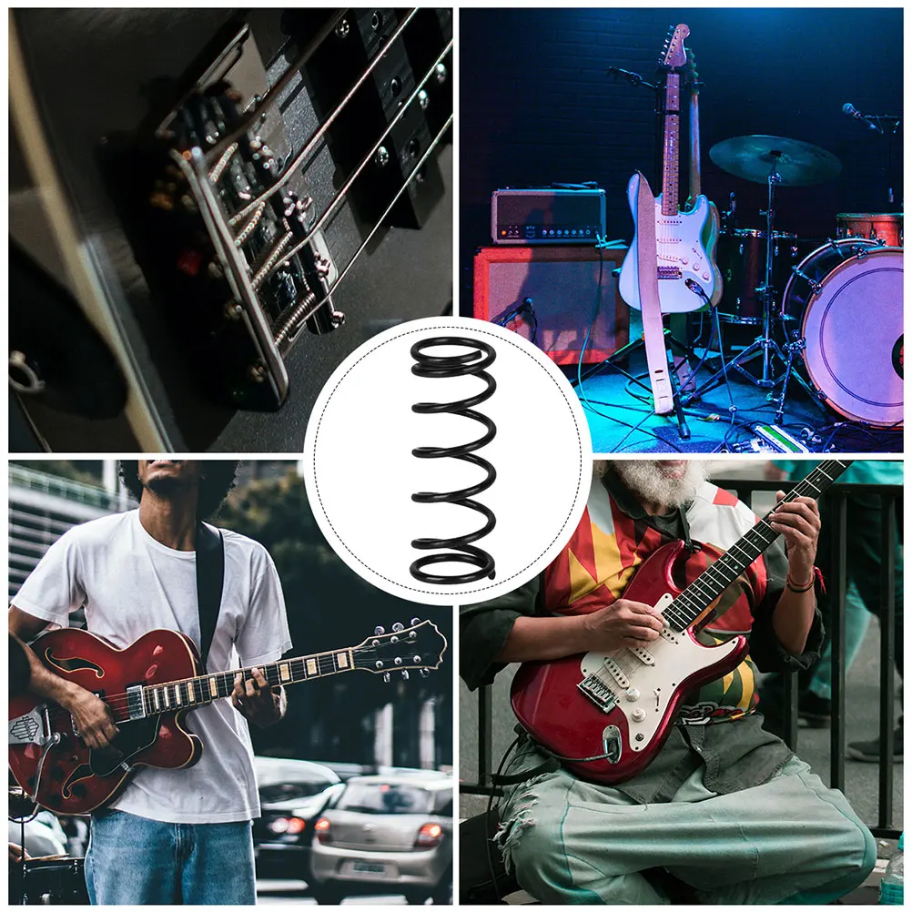 

18 Pcs Bass Pickups Guitar Spring Electric Accessories Black Metal Bridge Parts