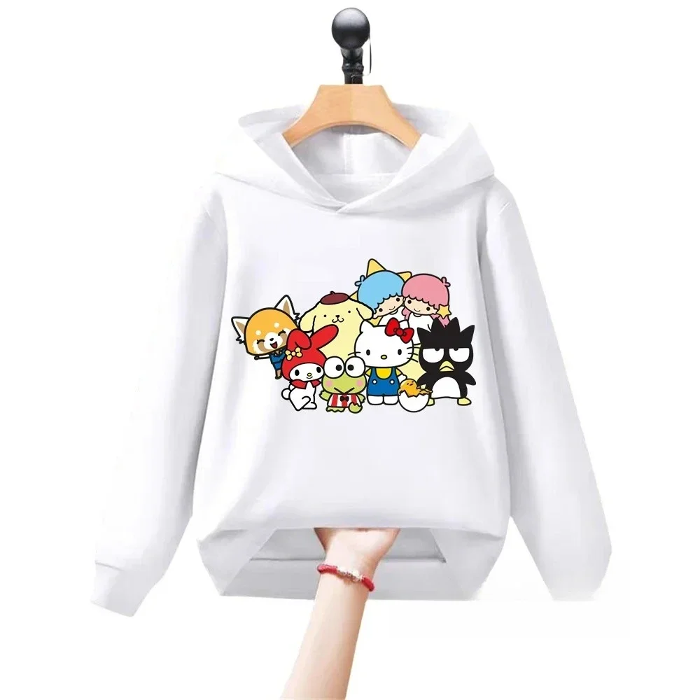 

Sanrio Cute Cartoon Children‘s Hooded Sweatshirt Boy Girl Autumn Winter Daily Outdoor Vacation Casual Loose Warm Soft Sportswear