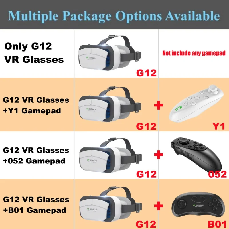 G12 IMAX نظارات الواقع الافتراضي العملاقة ، فيلم HD 3D ، صندوق كرتون Google ، خوذة الواقع الافتراضي لهاتف-7 بوصة ، عصا تحكم لعبة الدعم #6