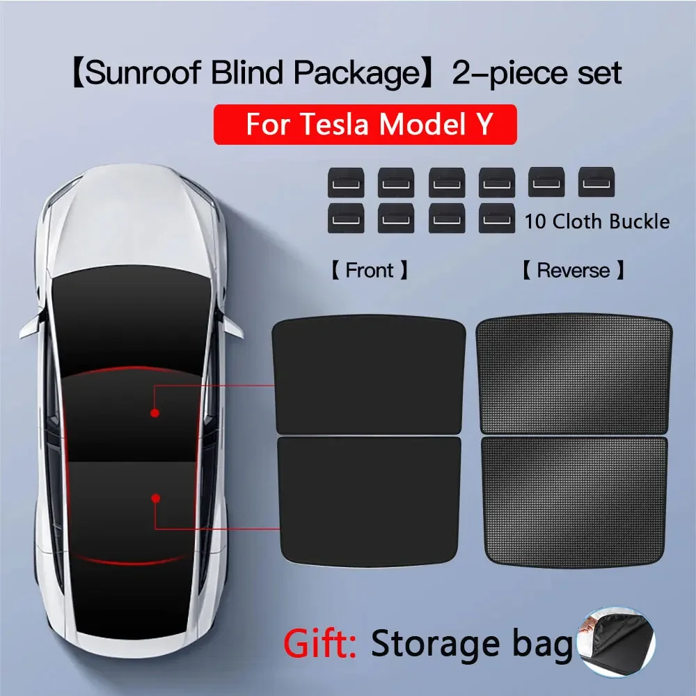 Zonneschermen voor Tesla Model 3 Highland Model Y 2017-2026 IJsdoek Gesp Zonwering Glas Voor Achter Zonnekap Dakraam Accessoire