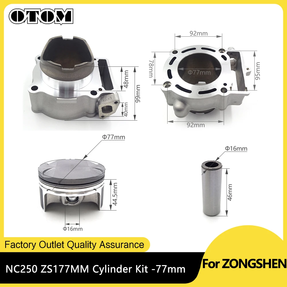 Motorcycle Accessories 77mm Cylinder Block Piston Ring Pin Gasket Kit For ZONGSHEN NC250 ZS177MM MOTOLAND AVANTIS GR7 GR8 BRZ