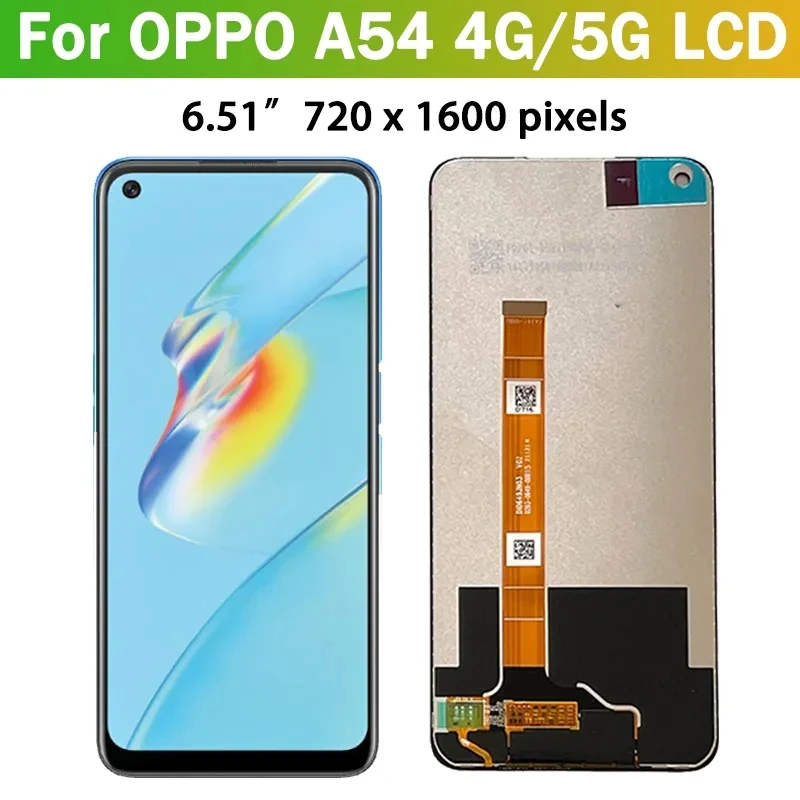 Original A54 LCD For Oppo A54 4G CPH2239 LCD Display Screen +Touch Panel Digitizer For Oppo A54 5G CPH2195, OPG02 Display Frame